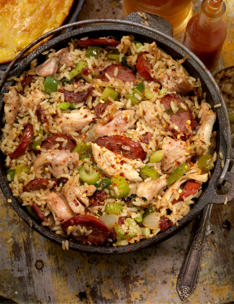 This is a dish of chicken jambalaya.